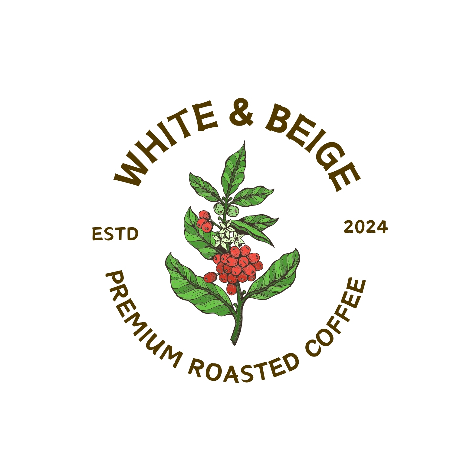 White & Beige Coffee Logo